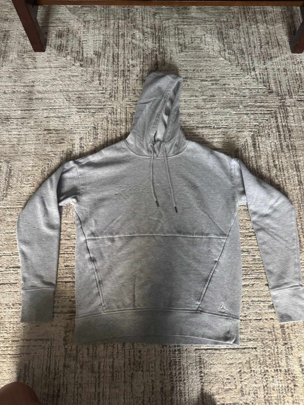 Reebok Light Gray Pullover Hoodie with Pouch Pocket